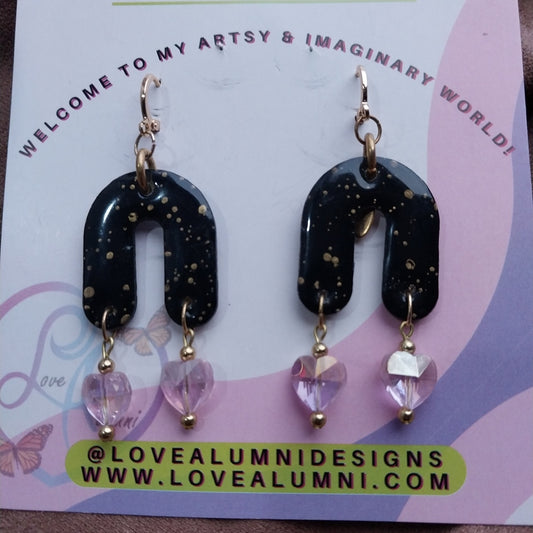 18K Gold Plated Handpainted Dangle Earrings