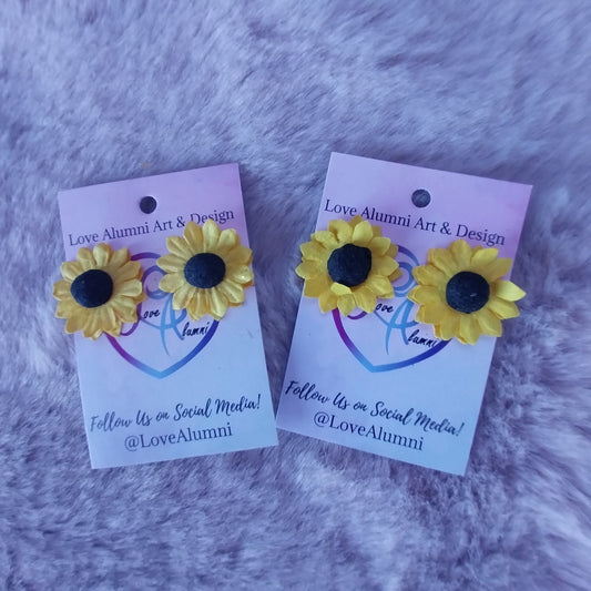 18K Gold Sunflower studs