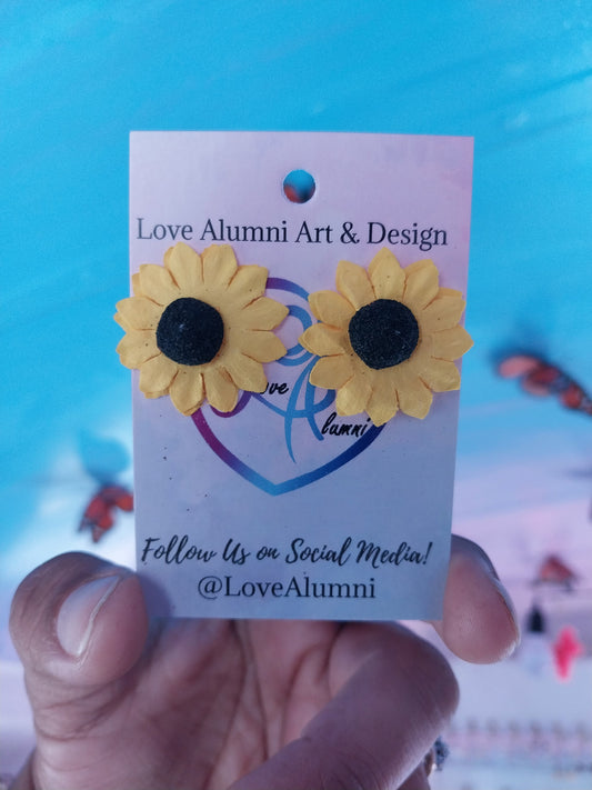 18K Gold Sunflower studs