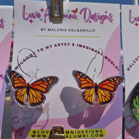 Monarch Butterfly Hoops
