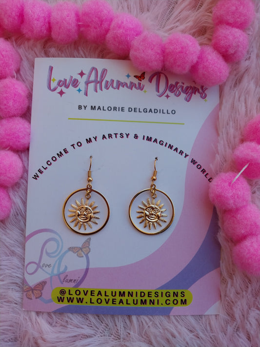 Eres Mi Sol 18K Gold Plated Hoop Earrings