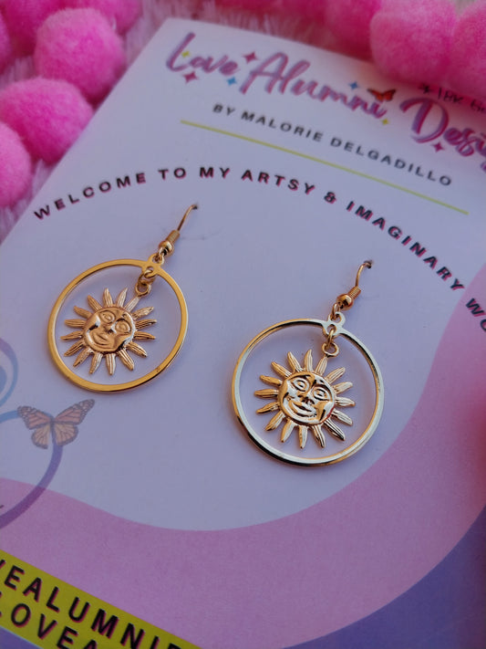 Eres Mi Sol 18K Gold Plated Hoop Earrings