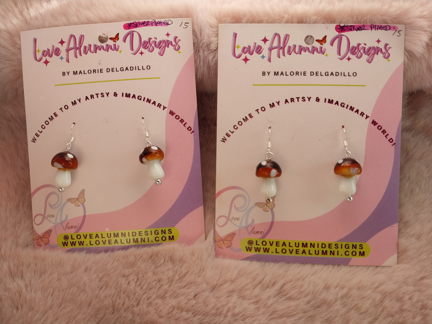 Glass Mushroom Earrings
