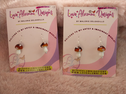 Glass Mushroom Earrings