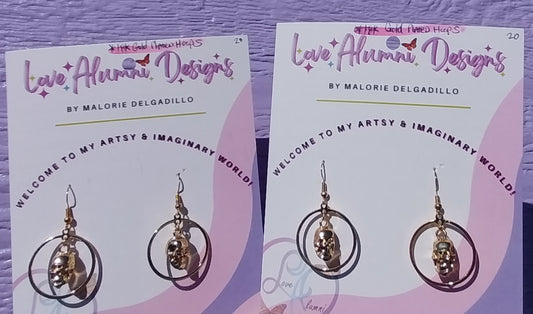 Calavera Charm Earrings 18K Gold Plated