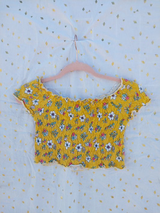 Yellow Floral Crop Top