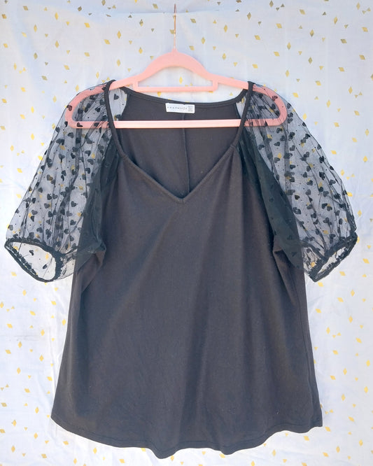 Sheer Heart On My Sleeve Top