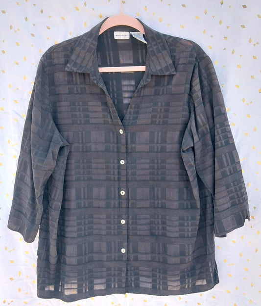 Vintage Sheer Button Up Top
