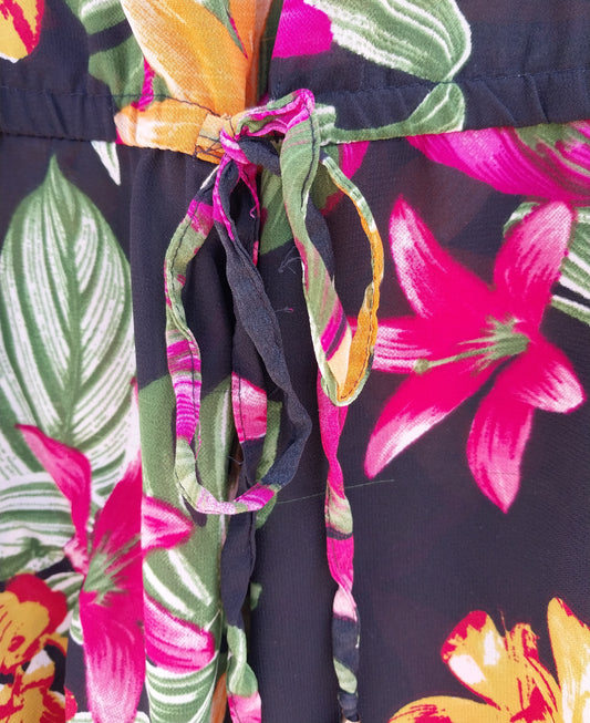 Floral Tropics Waist Cinching Top