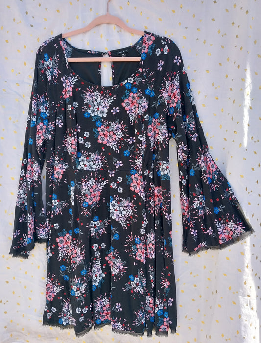 Wide Sleeve Floral Dress