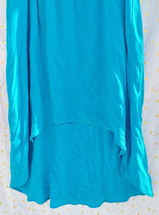 Vintage Ocean Blue Crop Sleeve Dress