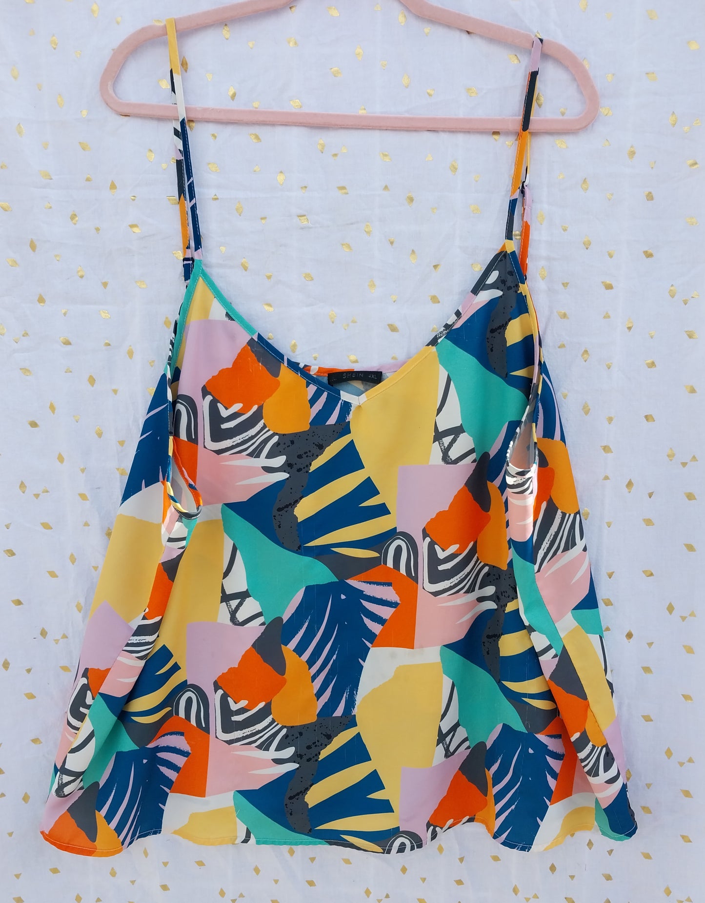 Abstract Spaghetti Strap Top