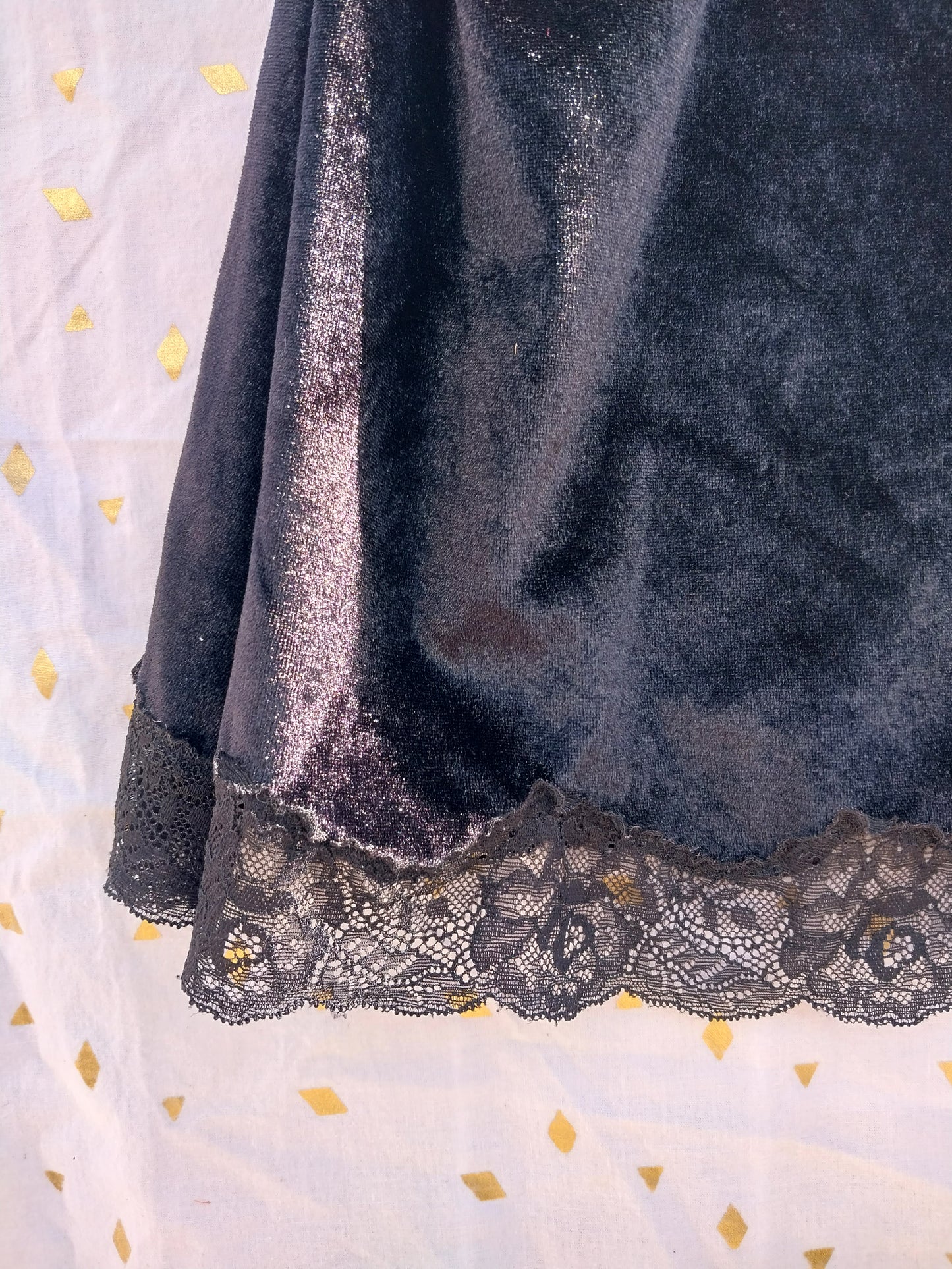 Black Faux Velvet Mini Dress