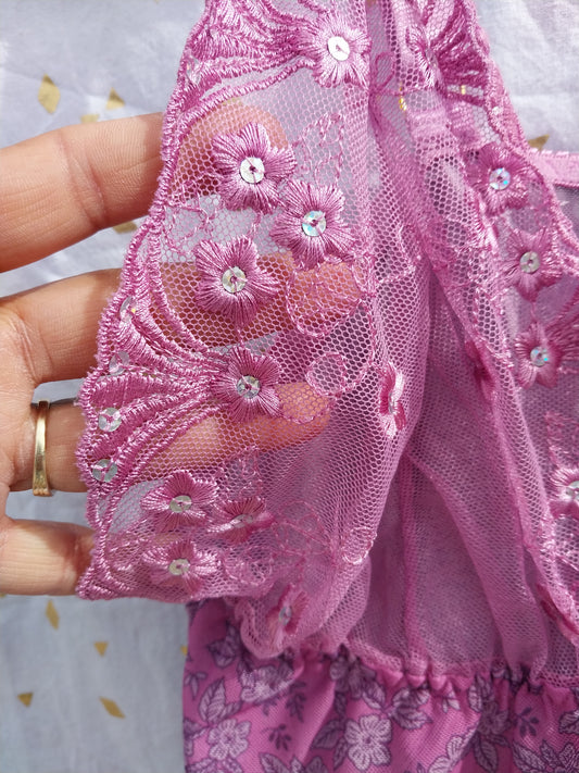 Pink & Lavender Sheer Top