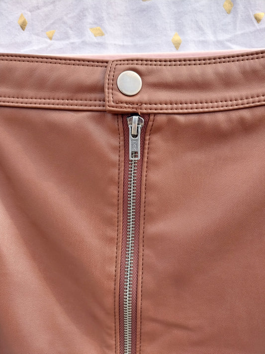 Brown Zip-Up Skirt