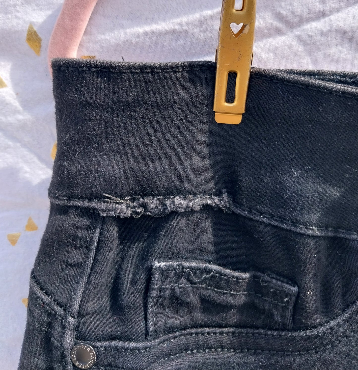 Black Double Button Jeans