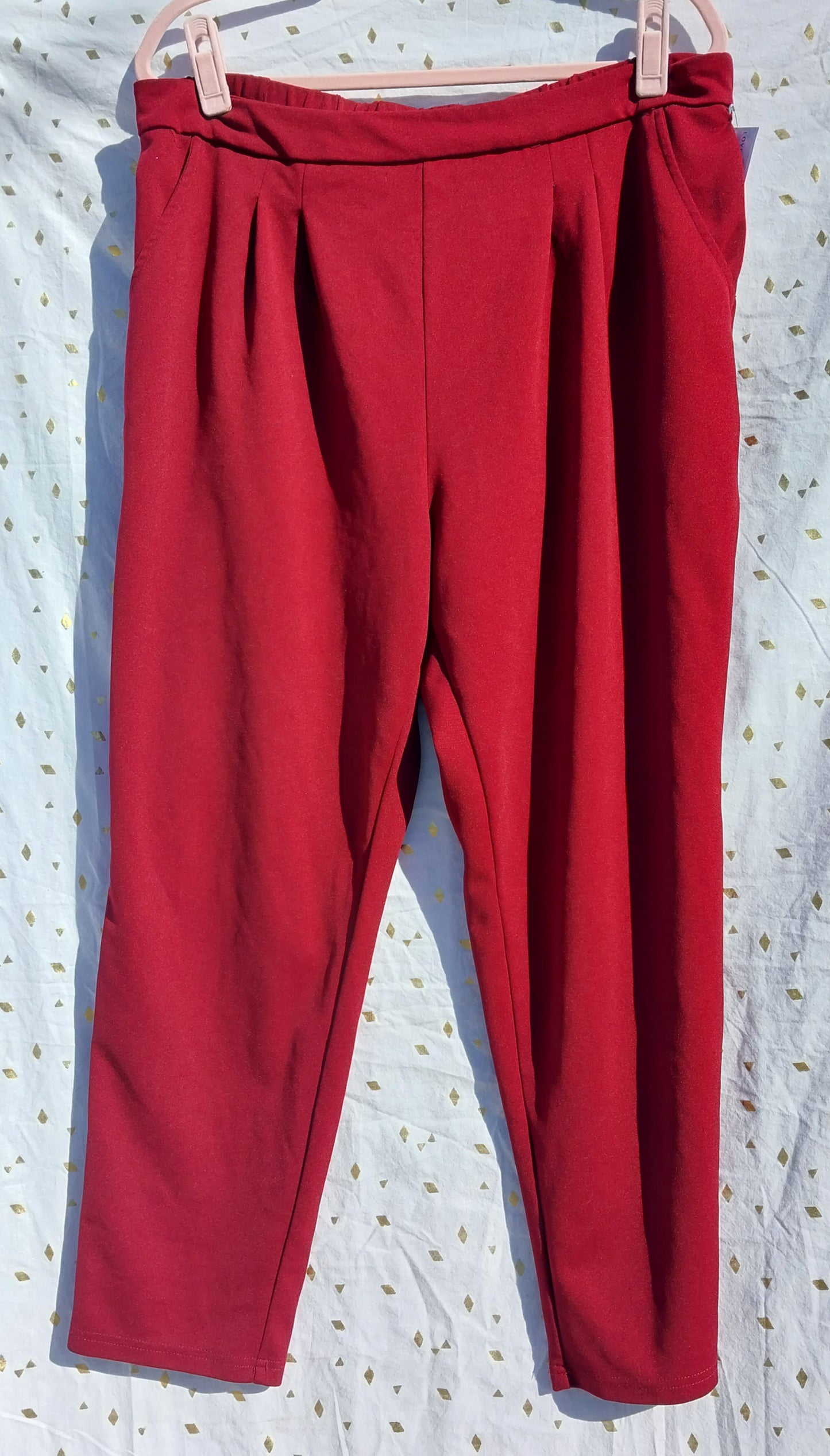 Burgandy Pleated Dress Pant