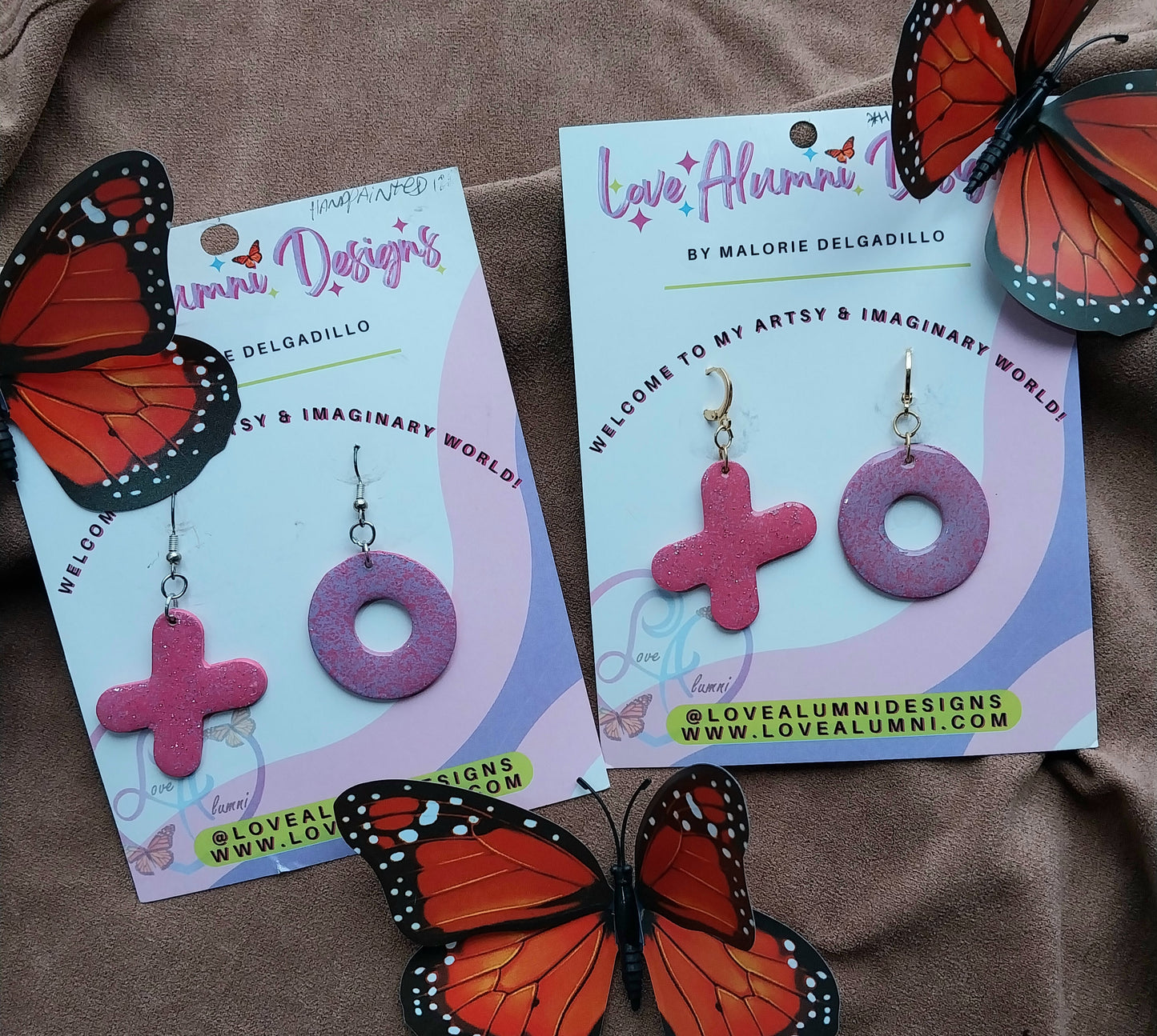 Kisses & Hugs Hand Painted Statement Earrings