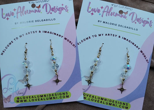 Star Drop Earrings 18K Gold Plated
