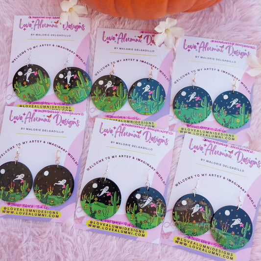 Boo Garden Handpainted Earrings