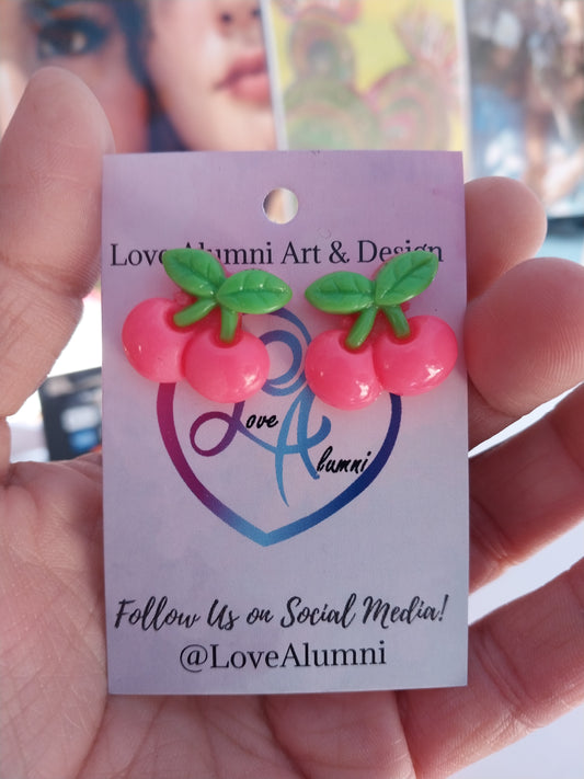 18K Gold Plated Cherry Gurlz Stud Earrings