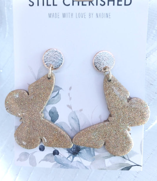 Gold Shimmer Butterfly Earrings