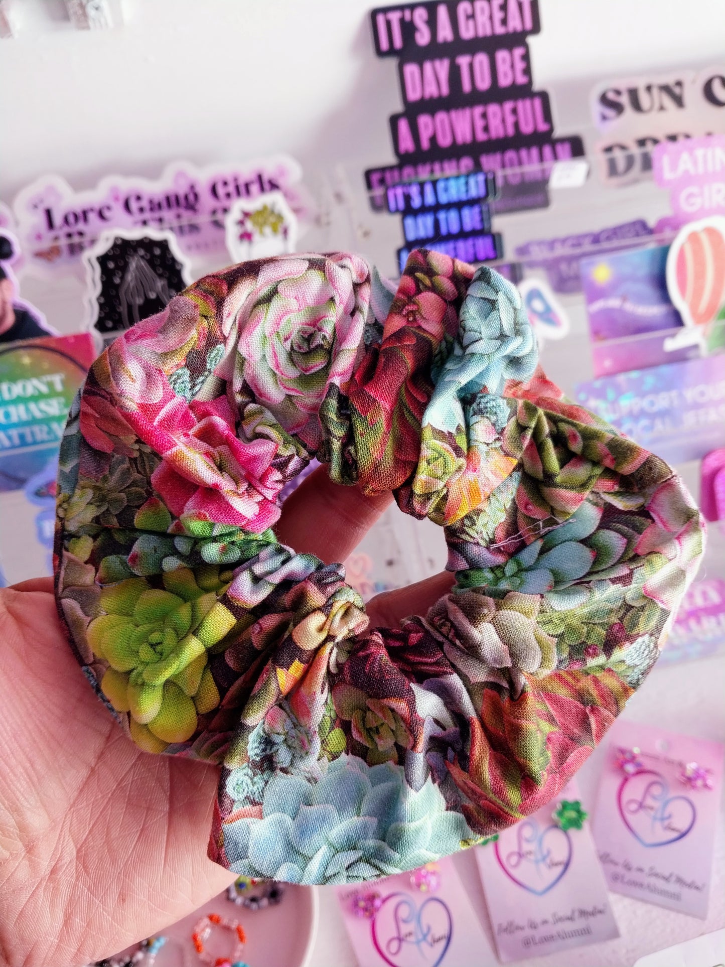 Succulent Lover Scrunchie Sustainable Fabric