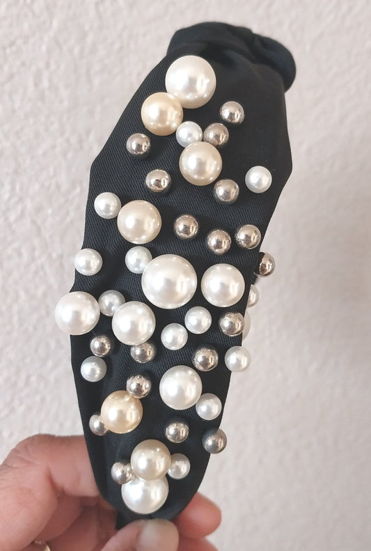 Dazzle Black Pearl Embellished Headband