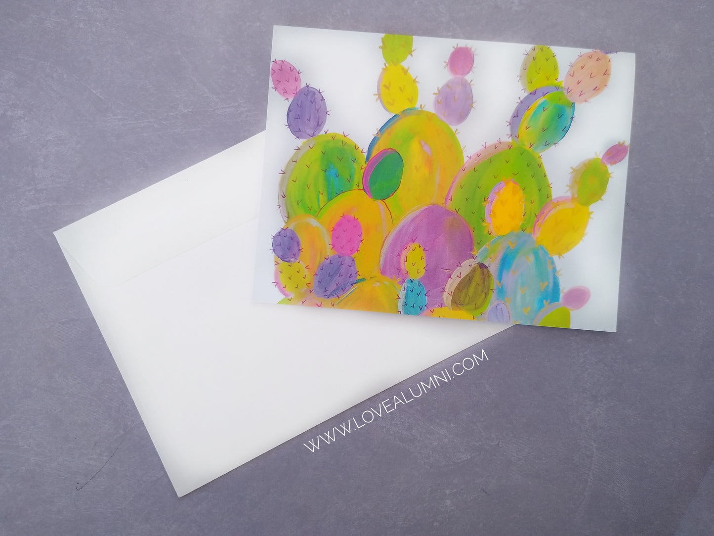 Rainbow Cactus Greeting Card
