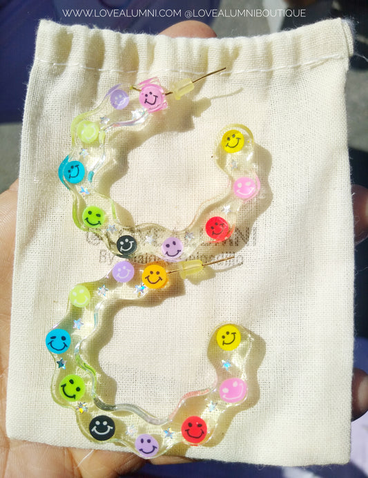 All Smiles 18K Gold Plated Wave Hoops