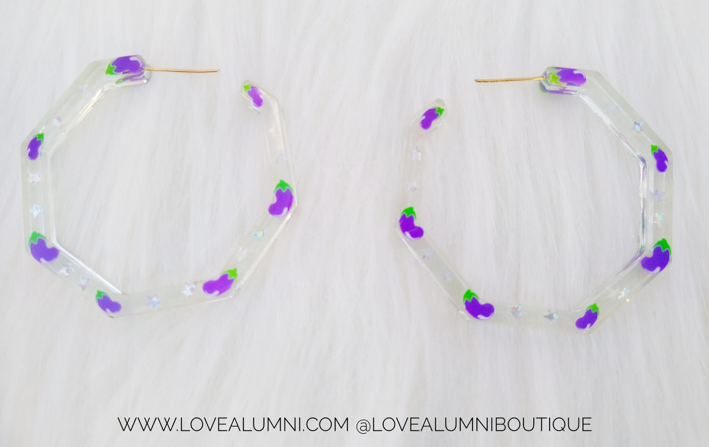 Eggplant 🍆 Resin Hoops