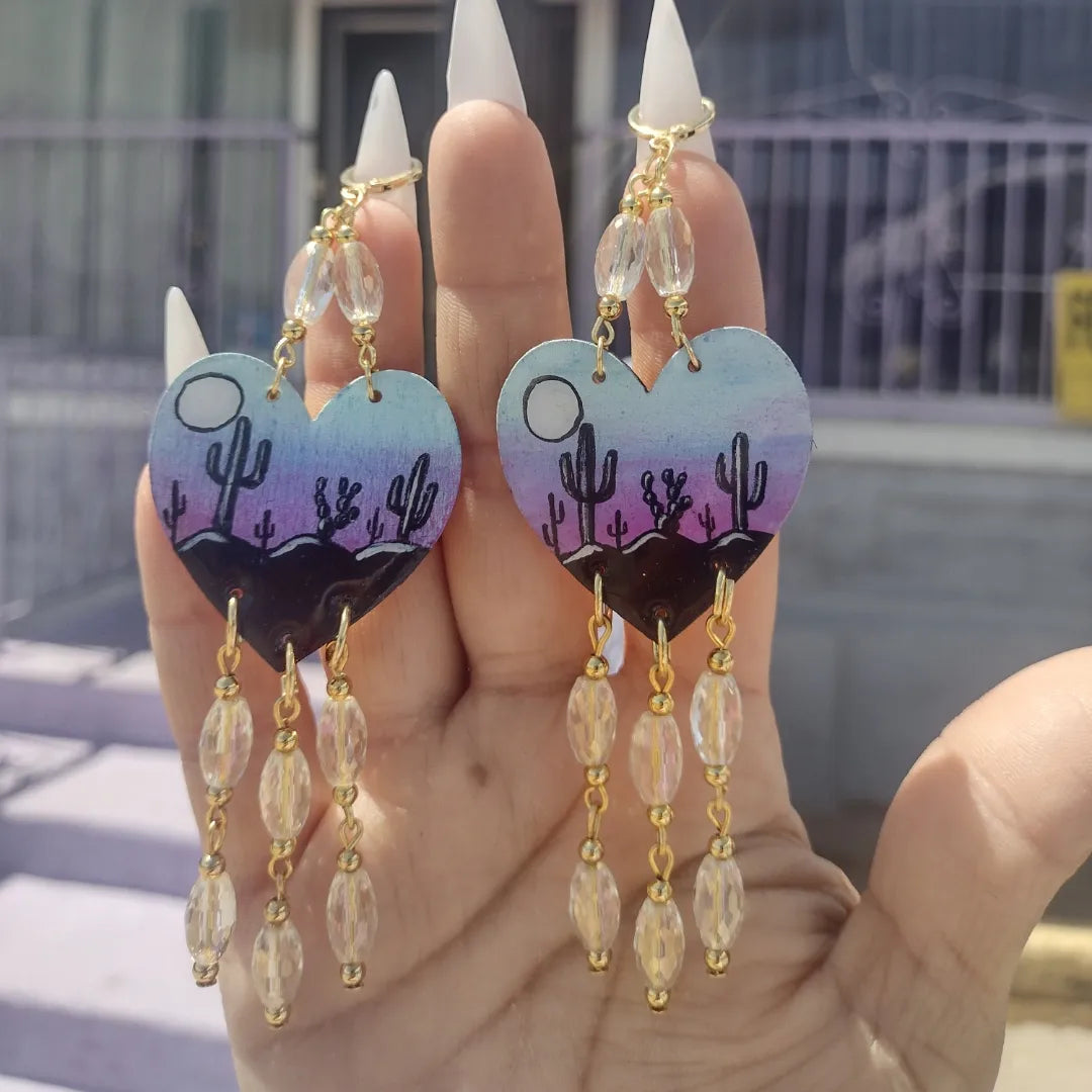 Dream Desert Handpainted Dangle Earrings