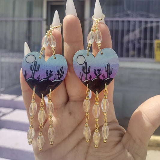 Dream Desert Handpainted Dangle Earrings