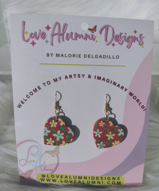 18K Gold Plated Hand Painted Wildflower Earrings