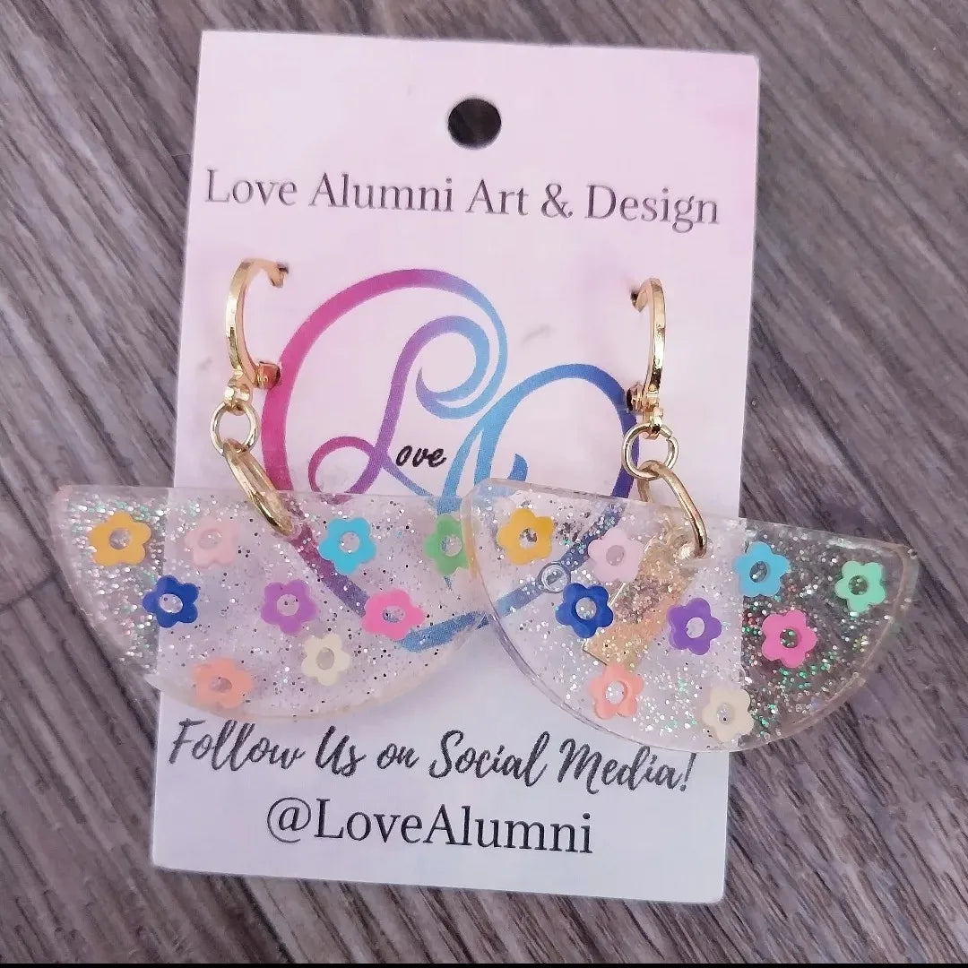 Floral Wedge Earrings