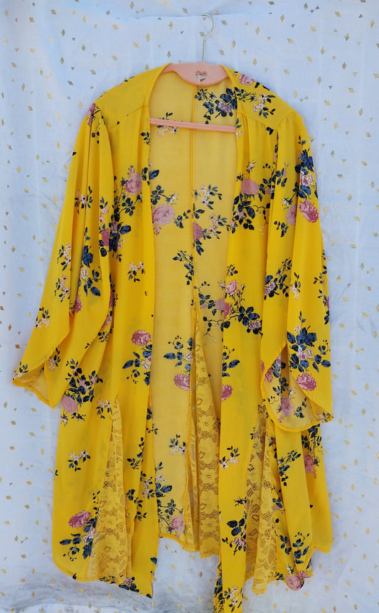 Floral Wide Sleeve Kimono