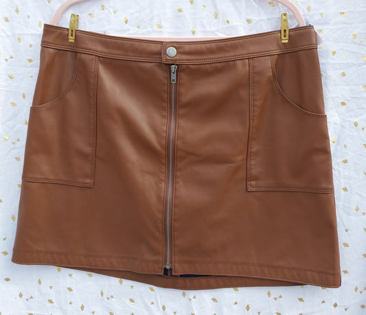 Brown Zip-Up Skirt
