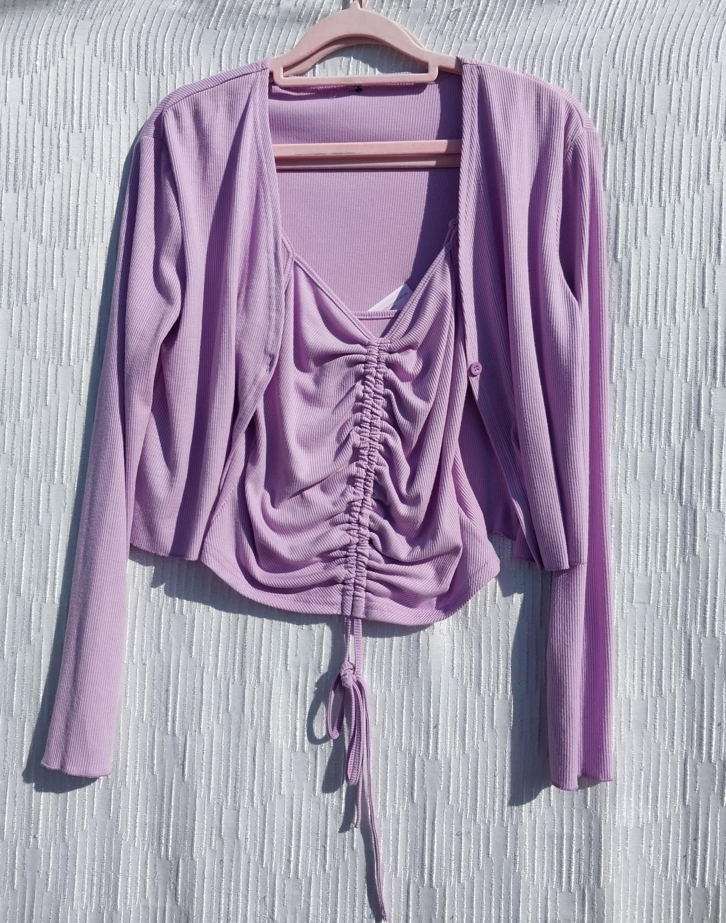 Lavender Lady Cami & Cardigan Set