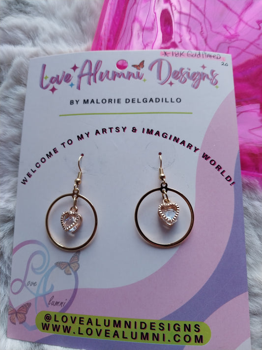 18K Gold Heart Earrings Gift Set