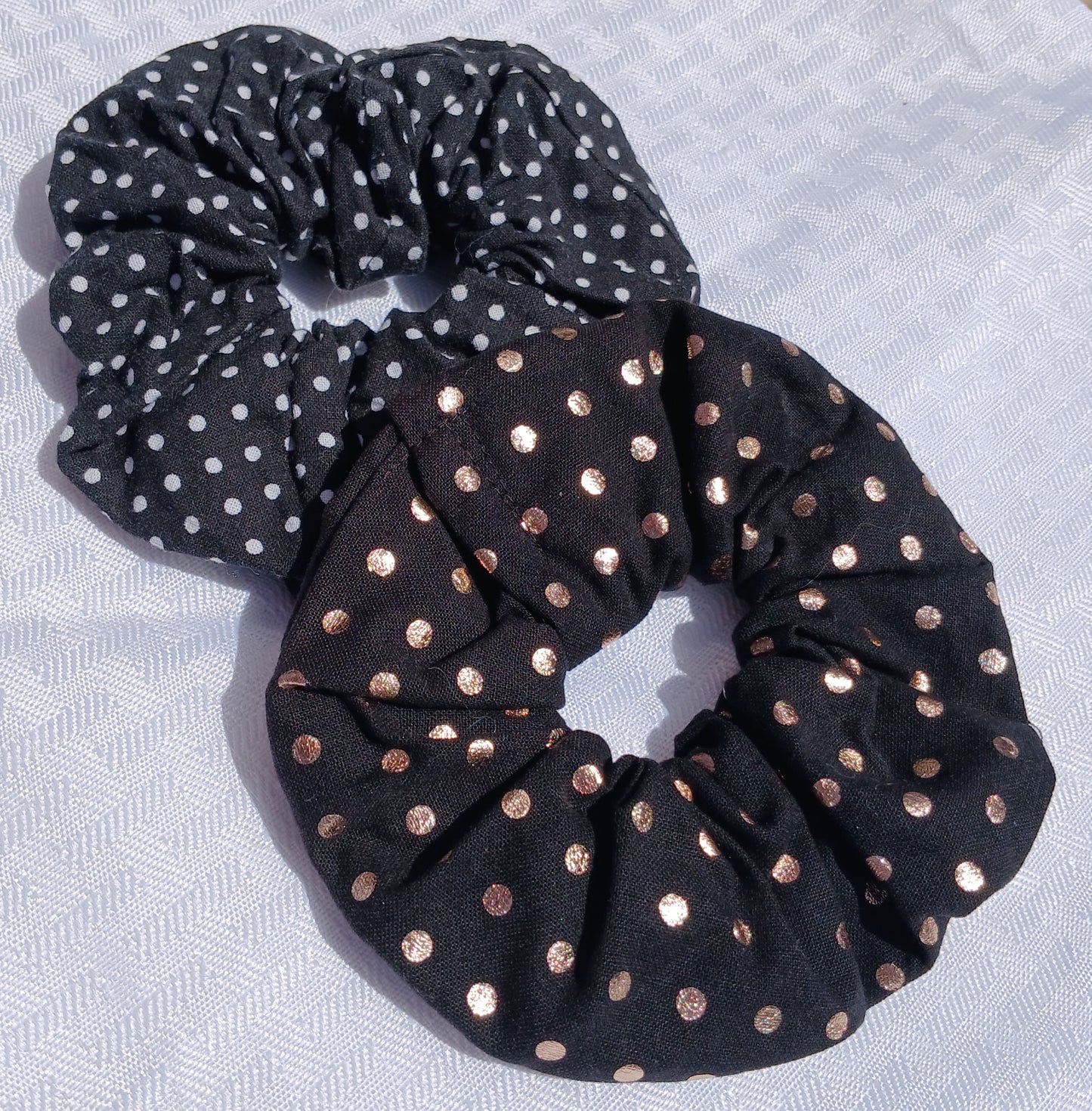 Gold Polka Dot Scrunchie Sustainable Fabric