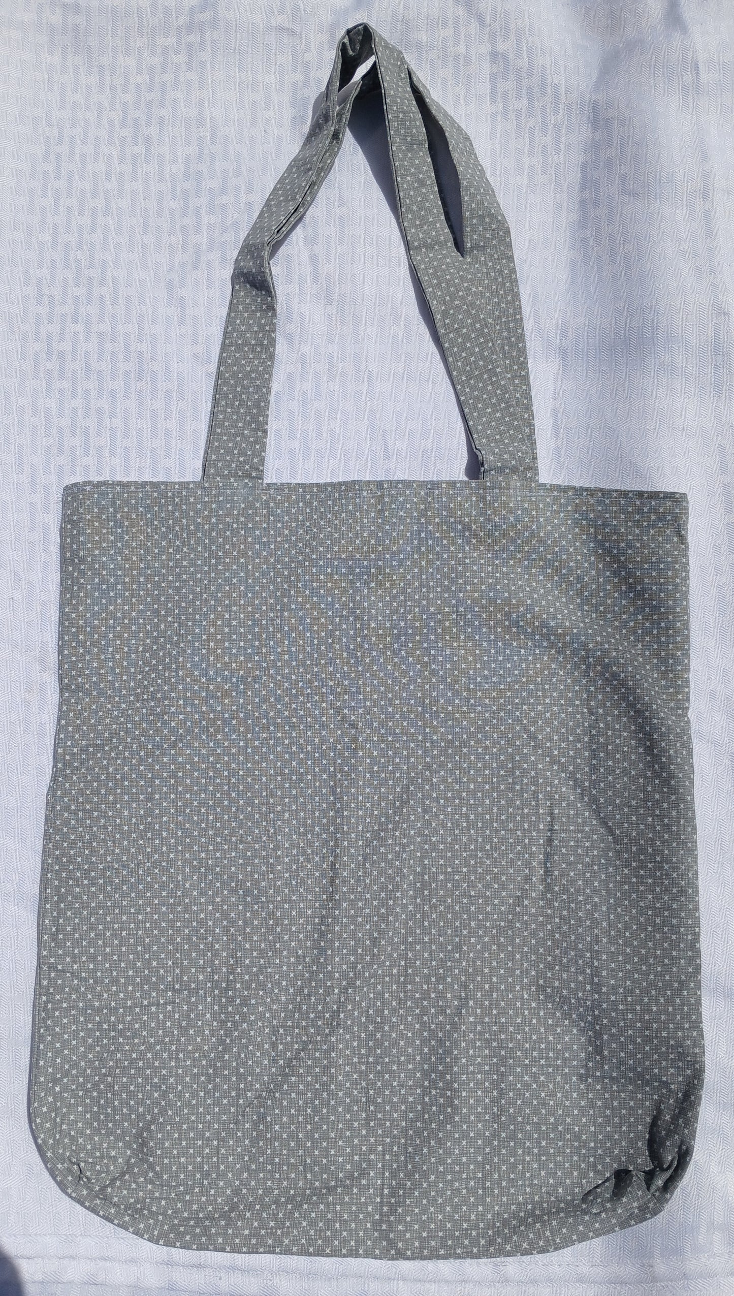 Grey Handcrafted Tote Bag Sustainable Fabric