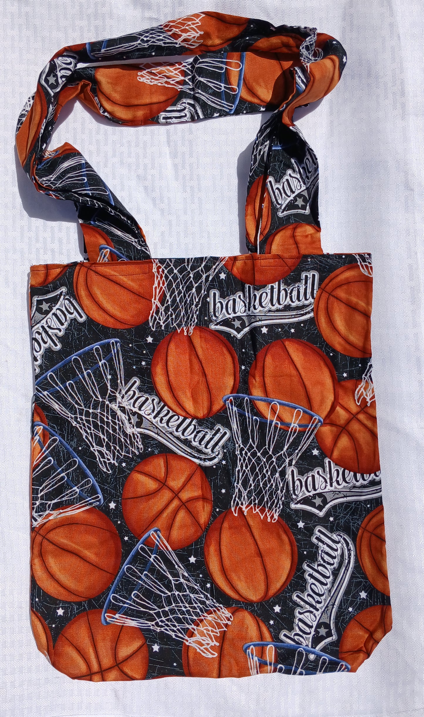 Basketball Handcrafted Tote Bag Sustainable Fabric