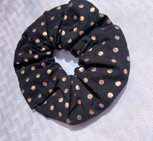 Gold Polka Dot Scrunchie Sustainable Fabric