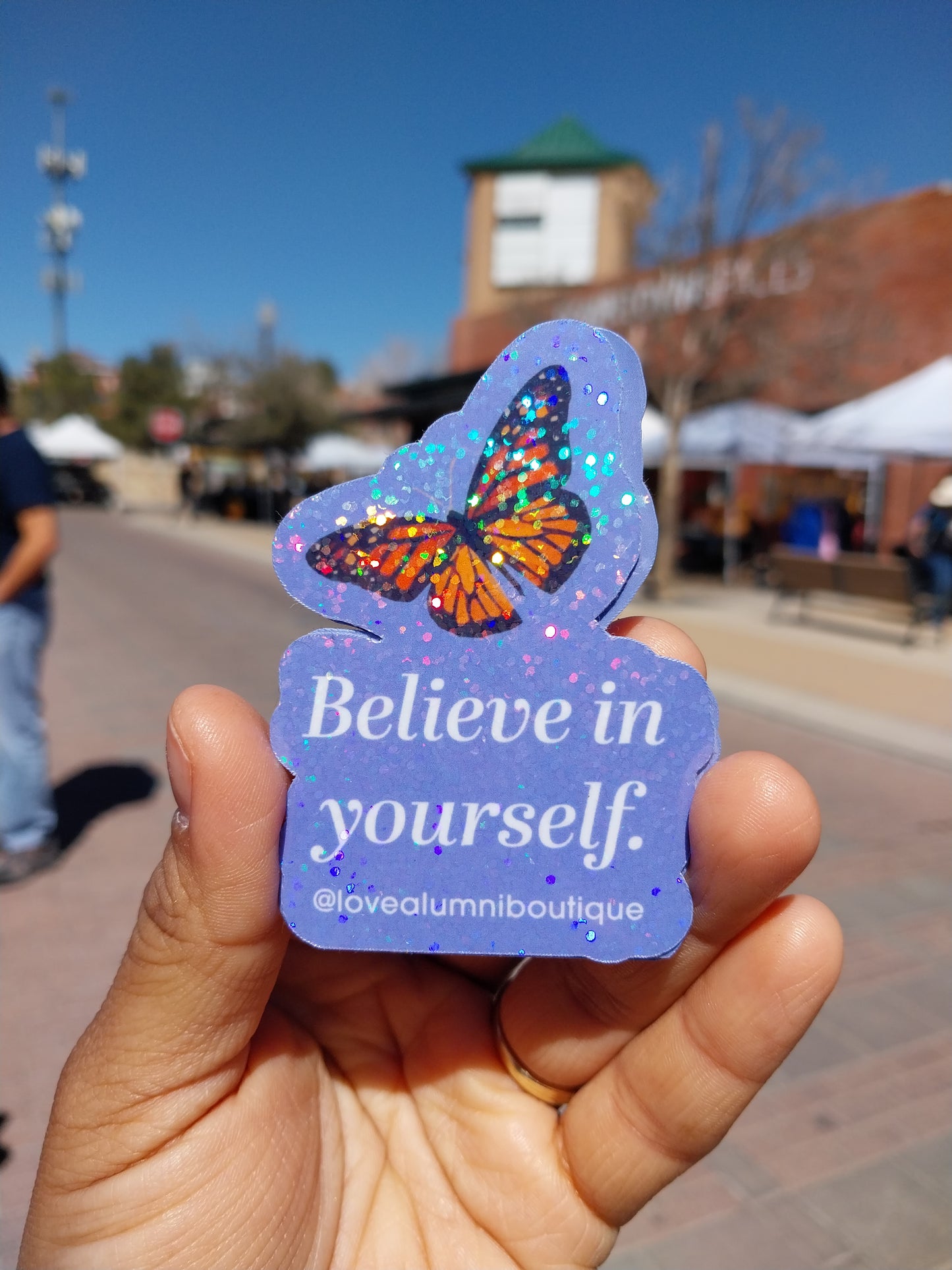 Believe In Yourself Holographic Butterfly Sticker