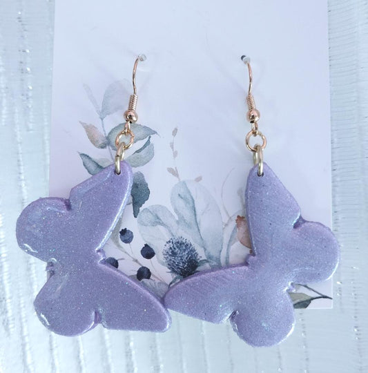 Lavender Shimmer Butterfly Earrings