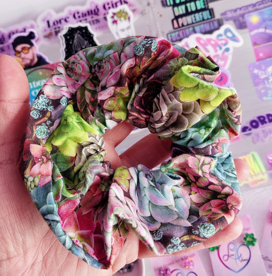 Sustainable Fabric Succulent Lover Scrunchie