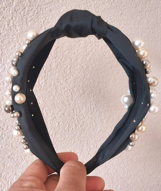Dazzle Black Pearl Embellished Headband