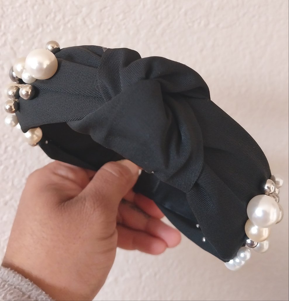 Dazzle Black Pearl Embellished Headband