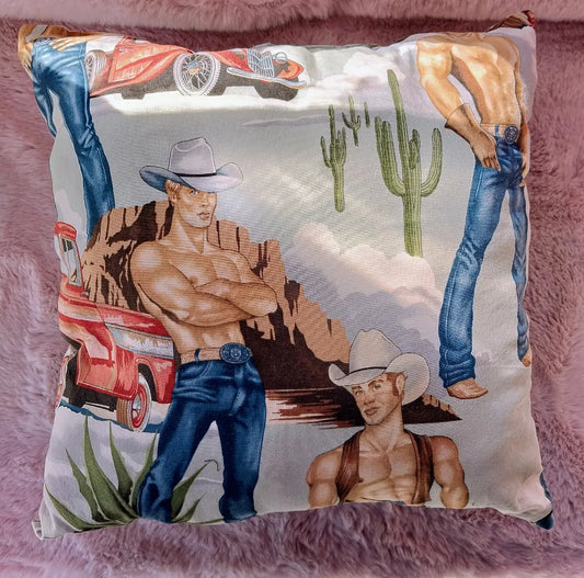 Large Cowboy Cutie Handcrafted Pillow